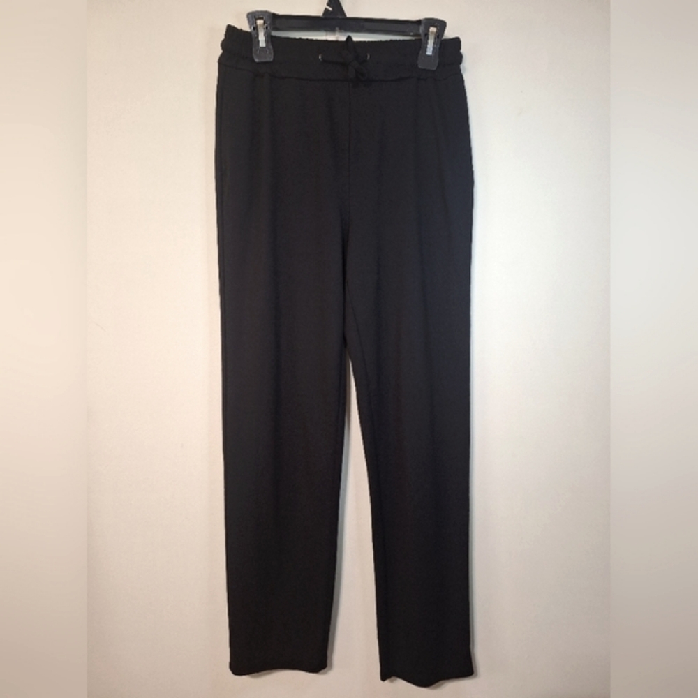 Badgley Mischka Medium black elastic waist draw string straight leg trousers